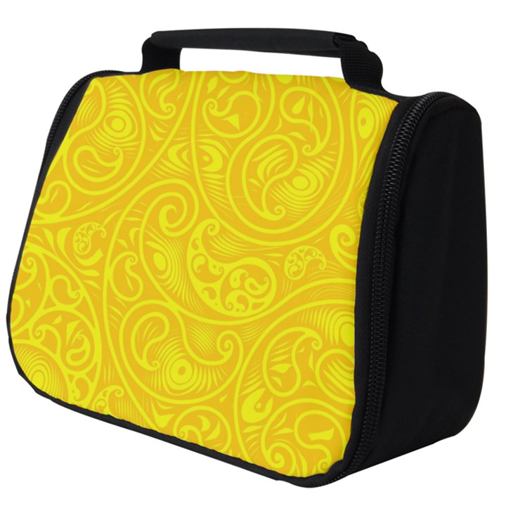 Bright Yellow Gold Paisley Pattern Full Print Travel Pouch (Big)