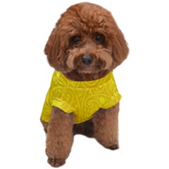 Bright Yellow Gold Paisley Pattern Dog T-shirt