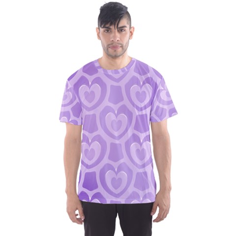 Purple Hearts Pattern Men s Sport Mesh Tee by SpinnyChairDesigns