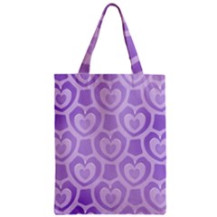 Purple Hearts Pattern Zipper Classic Tote Bag by SpinnyChairDesigns