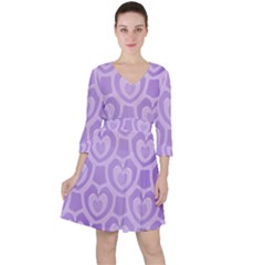 Purple Hearts Pattern Ruffle Dress by SpinnyChairDesigns