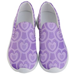 Purple Hearts Pattern Men s Lightweight Slip Ons by SpinnyChairDesigns