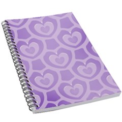 Purple Hearts Pattern 5 5  X 8 5  Notebook by SpinnyChairDesigns