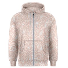 Barely There White Paisley Pattern Men s Zipper Hoodie by SpinnyChairDesigns