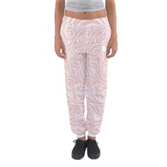 Barely There White Paisley Pattern Women s Jogger Sweatpants by SpinnyChairDesigns