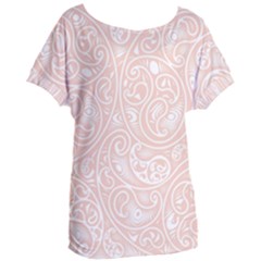 Barely There White Paisley Pattern Women s Oversized Tee by SpinnyChairDesigns