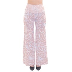 Barely There White Paisley Pattern So Vintage Palazzo Pants by SpinnyChairDesigns