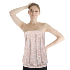 Barely There White Paisley Pattern Strapless Top by SpinnyChairDesigns