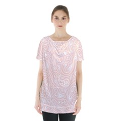 Barely There White Paisley Pattern Skirt Hem Sports Top by SpinnyChairDesigns