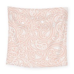 Barely There White Paisley Pattern Square Tapestry (large) by SpinnyChairDesigns