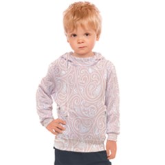 Barely There White Paisley Pattern Kids  Hooded Pullover by SpinnyChairDesigns