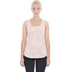 Barely There White Paisley Pattern Piece Up Tank Top by SpinnyChairDesigns