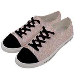 Barely There White Paisley Pattern Men s Low Top Canvas Sneakers by SpinnyChairDesigns