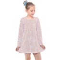 Barely There White Paisley Pattern Kids  Long Sleeve Dress View1