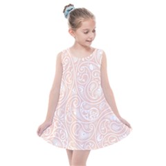 Barely There White Paisley Pattern Kids  Summer Dress by SpinnyChairDesigns