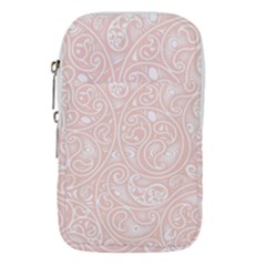 Barely There White Paisley Pattern Waist Pouch (large) by SpinnyChairDesigns