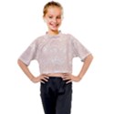 Barely There White Paisley Pattern Kids Mock Neck Tee View1