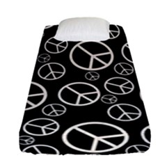 Black And White Peace Symbols Fitted Sheet (single Size)