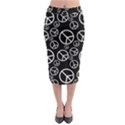 Black and White Peace Symbols Midi Pencil Skirt View1