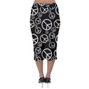 Black and White Peace Symbols Midi Pencil Skirt View2