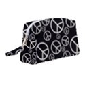 Black and White Peace Symbols Wristlet Pouch Bag (Medium) View1