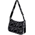 Black and White Peace Symbols Zip Up Shoulder Bag View2