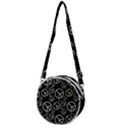 Black and White Peace Symbols Crossbody Circle Bag View1