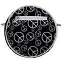 Black and White Peace Symbols Crossbody Circle Bag View2