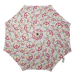 Colorful Rainbow Peace Symbols Hook Handle Umbrellas (small) by SpinnyChairDesigns