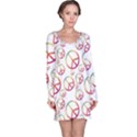 Colorful Rainbow Peace Symbols Long Sleeve Nightdress View1