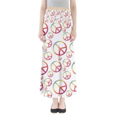 Colorful Rainbow Peace Symbols Full Length Maxi Skirt by SpinnyChairDesigns