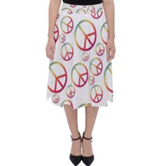 Colorful Rainbow Peace Symbols Classic Midi Skirt by SpinnyChairDesigns