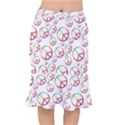 Colorful Rainbow Peace Symbols Short Mermaid Skirt View1