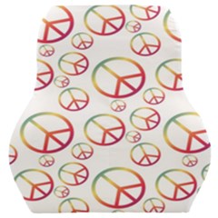 Colorful Rainbow Peace Symbols Car Seat Back Cushion  by SpinnyChairDesigns