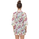 Colorful Rainbow Peace Symbols Half Sleeve Chiffon Kimono View2