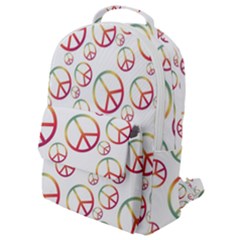 Colorful Rainbow Peace Symbols Flap Pocket Backpack (small) by SpinnyChairDesigns