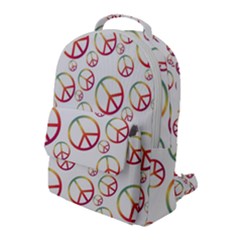 Colorful Rainbow Peace Symbols Flap Pocket Backpack (large) by SpinnyChairDesigns