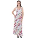 Colorful Rainbow Peace Symbols Sleeveless Velour Maxi Dress View1