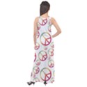 Colorful Rainbow Peace Symbols Sleeveless Velour Maxi Dress View2