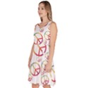 Colorful Rainbow Peace Symbols Knee Length Skater Dress With Pockets View2