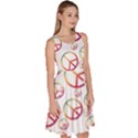 Colorful Rainbow Peace Symbols Knee Length Skater Dress With Pockets View3