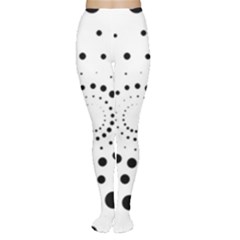 Abstract Black And White Polka Dots Tights by SpinnyChairDesigns