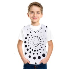 Abstract Black And White Polka Dots Kids  Sportswear by SpinnyChairDesigns