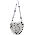 Abstract Black and White Polka Dots Heart Shoulder Bag View2