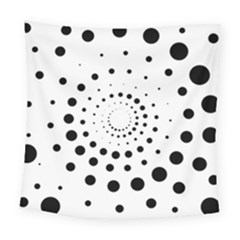 Abstract Black And White Polka Dots Square Tapestry (large) by SpinnyChairDesigns