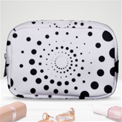 Abstract Black And White Polka Dots Make Up Pouch (small) by SpinnyChairDesigns