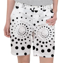 Abstract Black And White Polka Dots Pocket Shorts by SpinnyChairDesigns