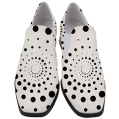 Abstract Black And White Polka Dots Women Slip On Heel Loafers by SpinnyChairDesigns