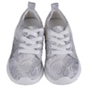 White Silver Swirls Pattern Kids  Lightweight Sports Shoes View1