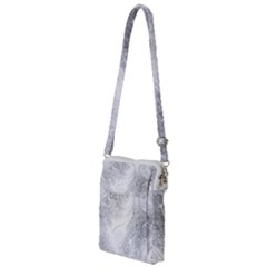 White Silver Swirls Pattern Multi Function Travel Bag by SpinnyChairDesigns